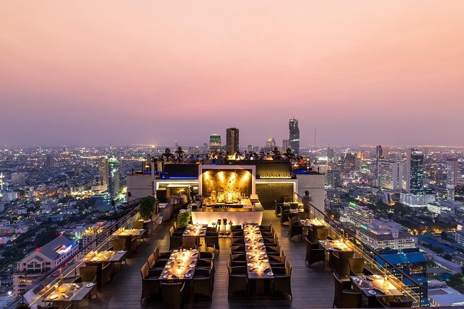 บรรยากาศ Rooftop ของโรงแรม Banyan Tree Bangkok