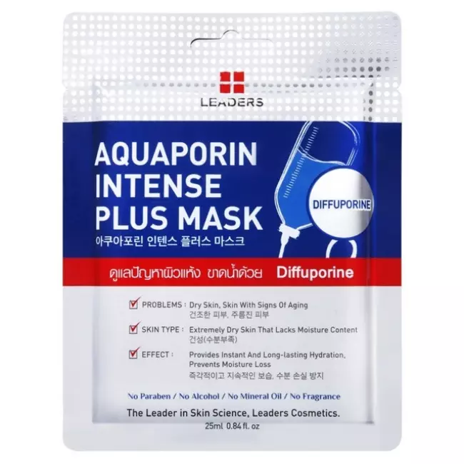 แผ่นมาร์คหน้า Leaders Aquaporin Intense Plus Mask