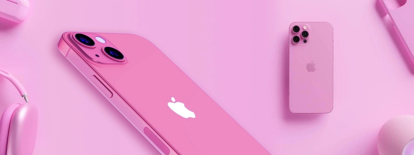 โมเดลตัวอย่าง iPhone 13 สีชมพู