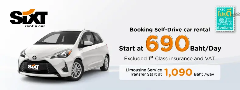 Renting a car start at 690 Baht/day at Sixt Rent A Car