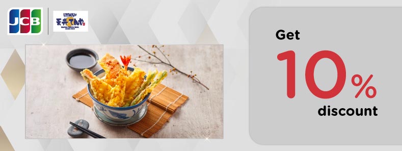 Promotion for KTC JCB credit card at Tenya