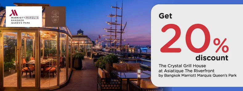 โปรโมชั่น รับส่วนลด 20% ที่ห้องอาหาร The Crystal Grill House | KTC