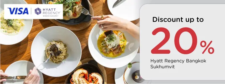 โปรโมชั่น ห้องอาหารโรงแรม Hyatt Regency Bangkok รับส่วนลด 20% กับบัตรเครดิต KTC