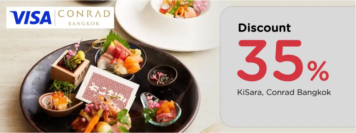 โปรโมชั่นที่ ห้องอาหาร KiSara, โรงแรม คอนราด กรุงเทพ กับบัตรเครดิต KTC