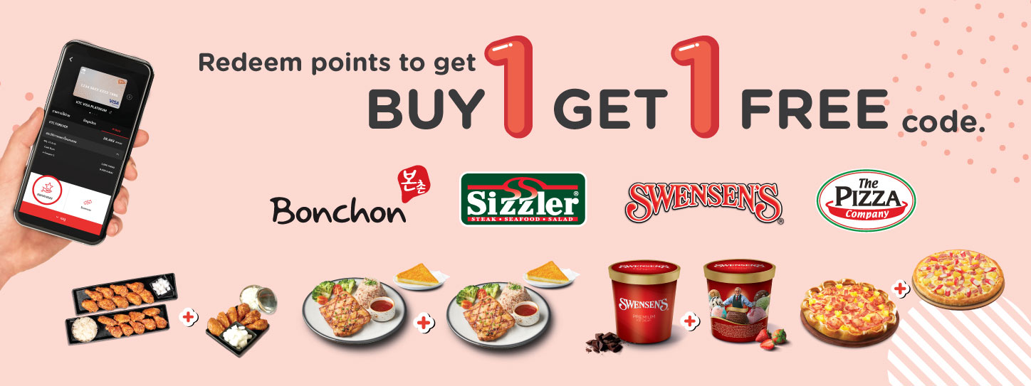 Redeem points to get great value. Buy 1 Get 1 Free code with KTC credit card.