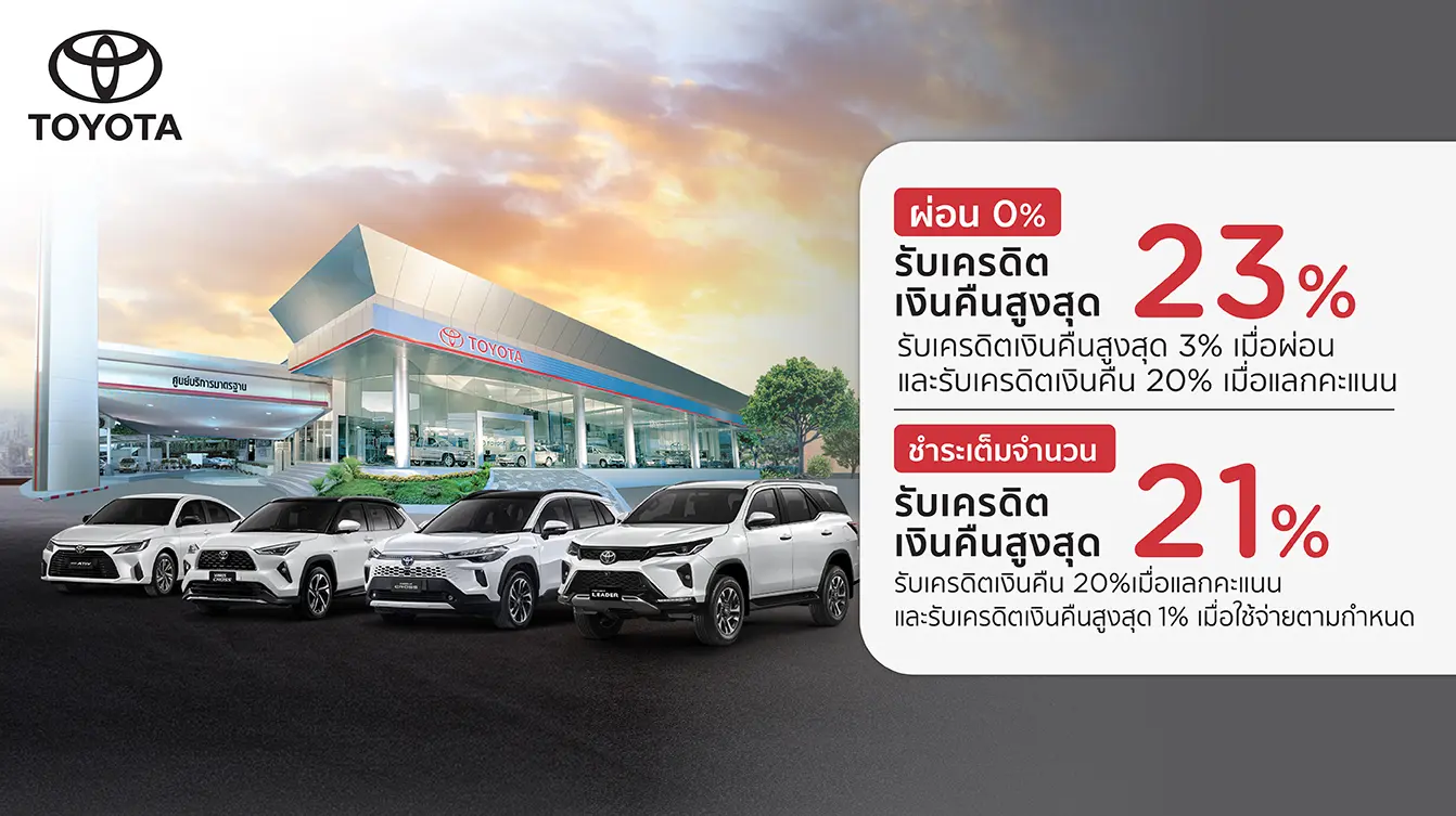 โปรโมชั่นแรงแห่งปี!! เมื่อนำรถเข้าศูนย์บริการ TOYOTA กับบัตรเครดิต KTC