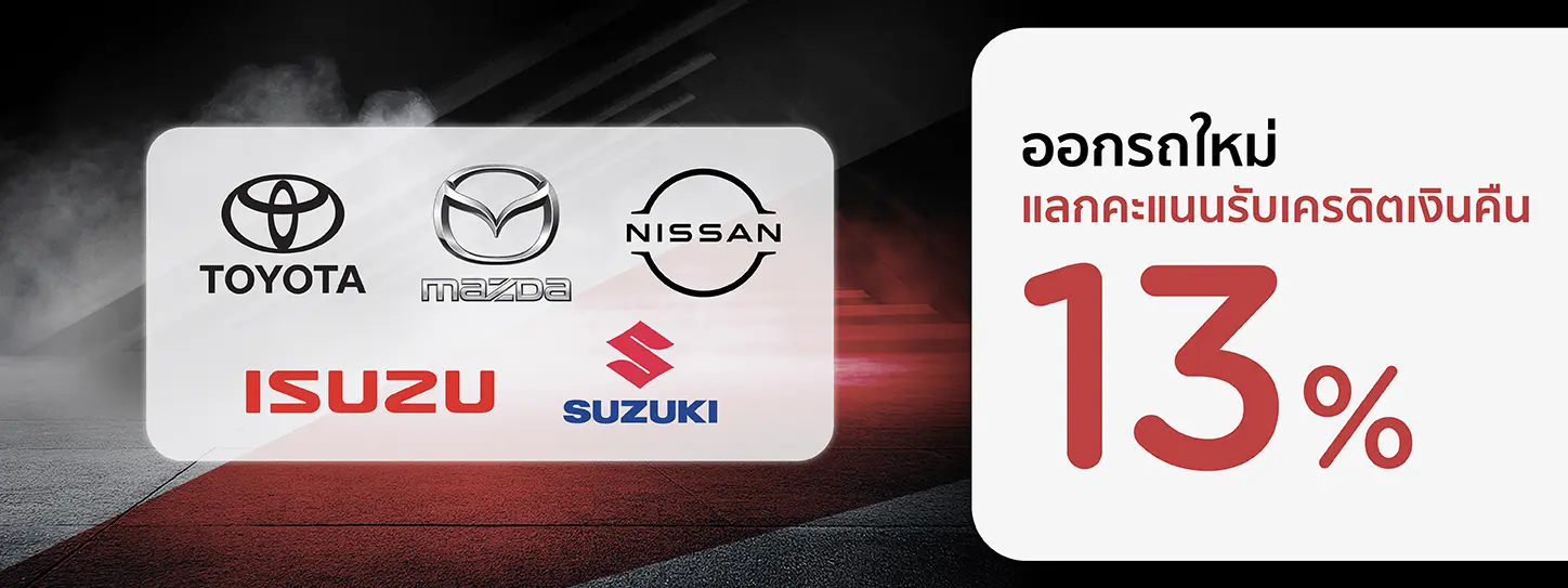 โปรโมชั่น ออกรถใหม่ ที่โชว์รูมรถยนต์ที่ร่วมรายการ กับบัตรเครดิต KTC