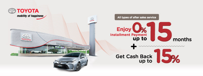 KTC Promotion: 0% Installment Payment up to 15 months + Get up to 15% Cash Back at TOYOTA