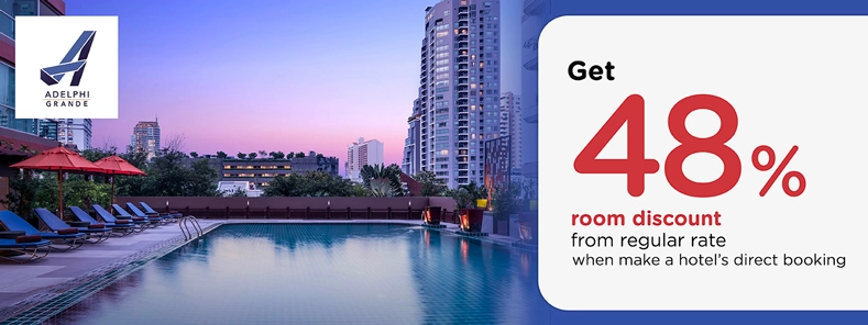 โปรโมชั่น รับส่วนทันที 48% ที่ โรงแรม Adelphi Grande Sukhumvit