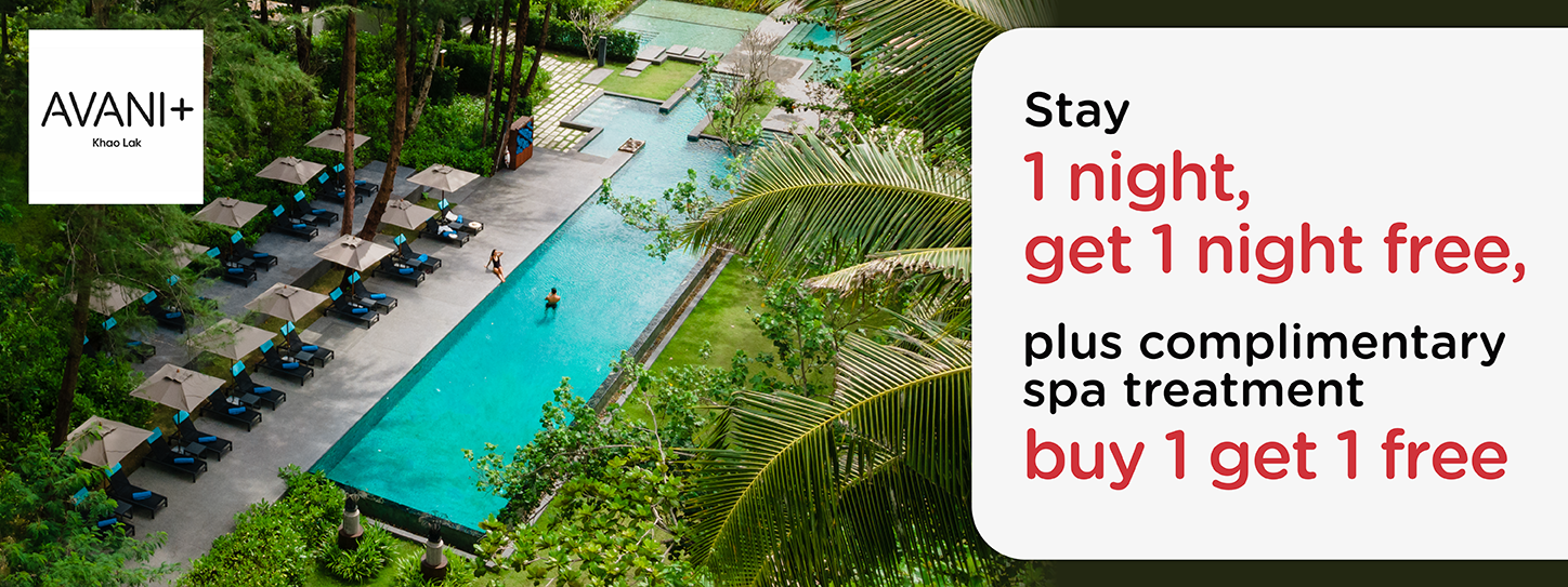 โปรโมชั่นที่ Avani+ Khao Lak Resort ห้องพัก 1 แถม 1 กับบัตรเครดิต KTC