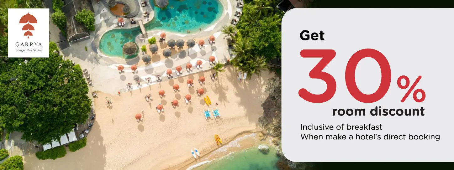 โปรโมชั่น ลด 30% ห้องพักพร้อมอาหารเช้าที่ Garrya Tongsai Bay Samui
