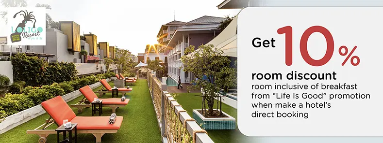 โปรโมชั่น รับส่วนลดห้องพัก 10% ที่ Loligo Resort Hua Hin | KTC