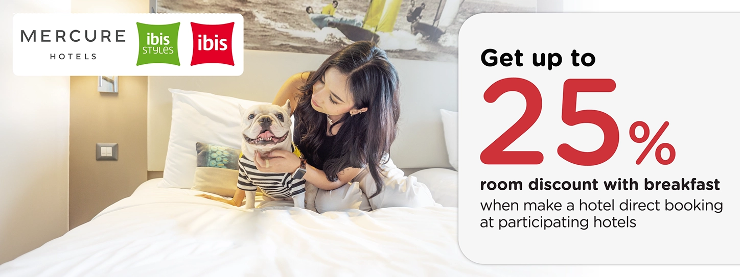 โปรโมชั่น ที่ โรงแรม Mercure, ibis and ibis STYLES Hotels กับบัตรเครดิต KTC