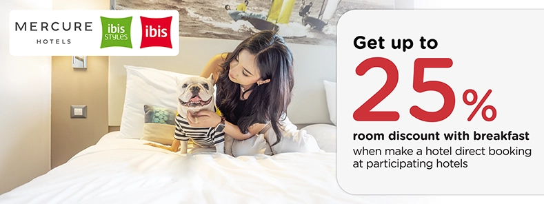 โปรโมชั่น ที่ โรงแรม Mercure, ibis and ibis STYLES Hotels กับบัตรเครดิต KTC