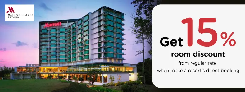 โปรโมชั่น รับส่วนลดห้องพัก 15% ที่ Rayong Marriott Resort & Spa | KTC