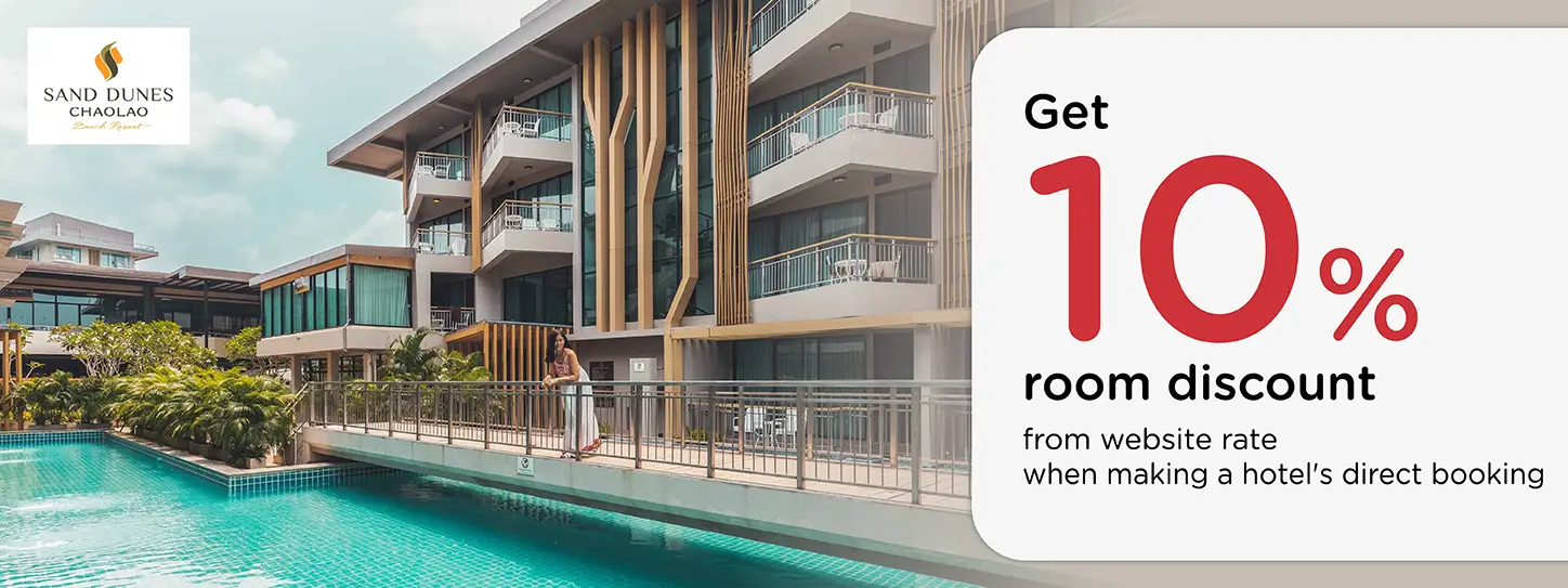 โปรโมชั่น รับส่วนลดห้องพัก 10% ที่ Sand Dunes Chaolao Beach Resort | KTC