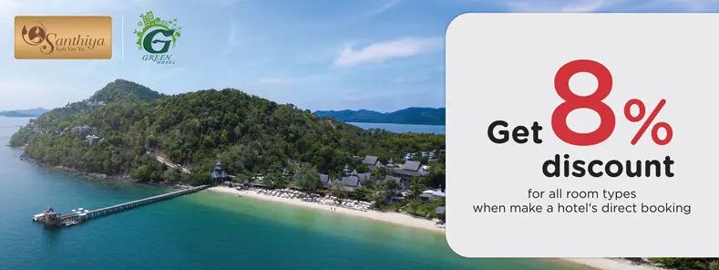 โปรโมชั่น ลดทันที 8% เมื่อจองตรงกับ Santhiya Koh Yao Yai Resort & Spa