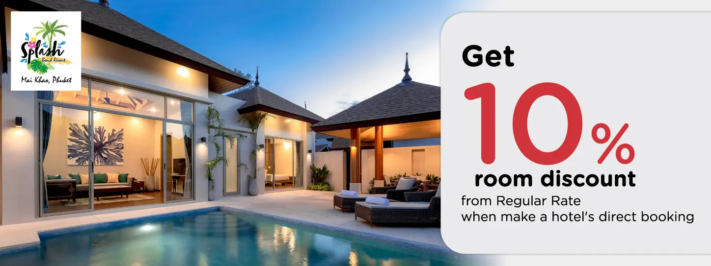 โปรโมชั่น รับส่วนลดทันที 10% ที่ Splash Beach Resort ไม้ขาว ภูเก็ต กับบัตรเครดิต KTC