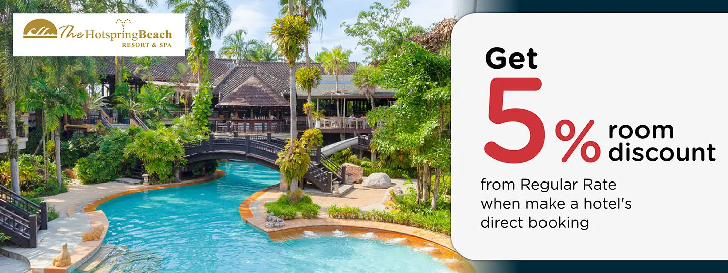 โปรโมชั่น รับส่วนลดห้องพัก 5% ที่ The Hotspring Beach Resort & Spa | KTC