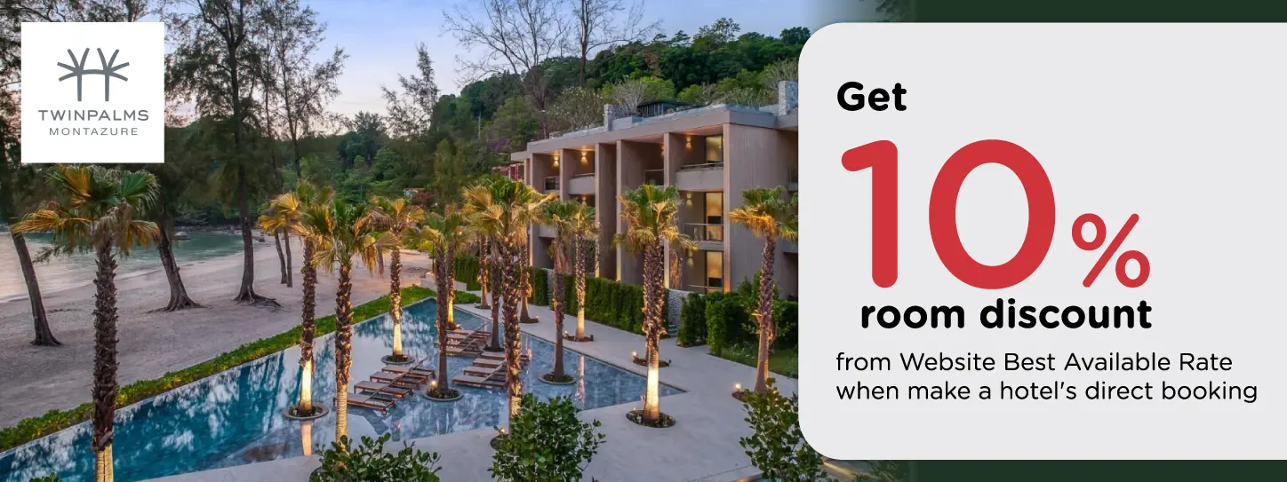 โปรโมชั่น ส่วนลด 10% ที่ โรงแรม Twinpalms Montazure Phuket
