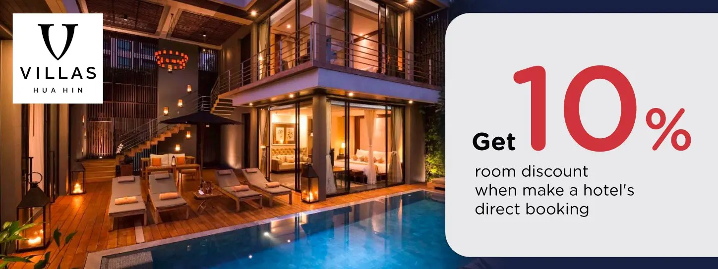 โปรโมชั่น ลดทันที 10% ห้องพักราคาพิเศษที่ V Villas Hua Hin
