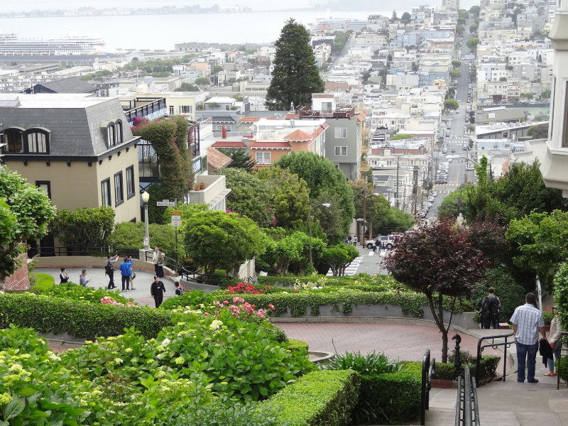 ถนนลอมบาร์ด (Lombard Street) - ซานฟรานซิสโก