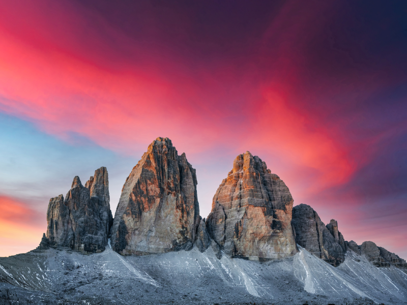 Tre Cime di Lavaredo ไฮไลท์ของโดโลไมท์