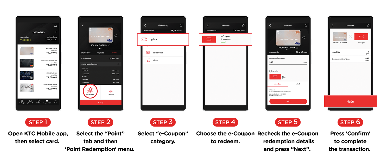 e-Coupon redemption steps