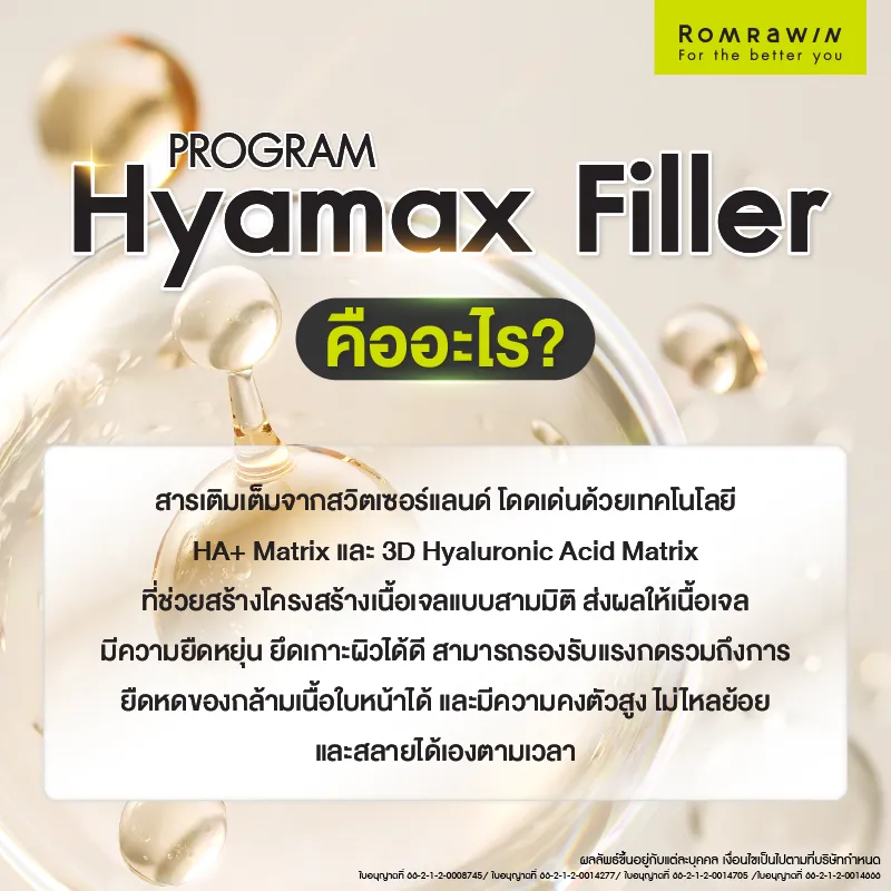 Hyamax Filler รู้จักฟิลเลอร์สวิตเซอร์แลนด์ เติมร่องลึกหน้าละมุน มีกี่รุ่น เหมาะกับใคร?