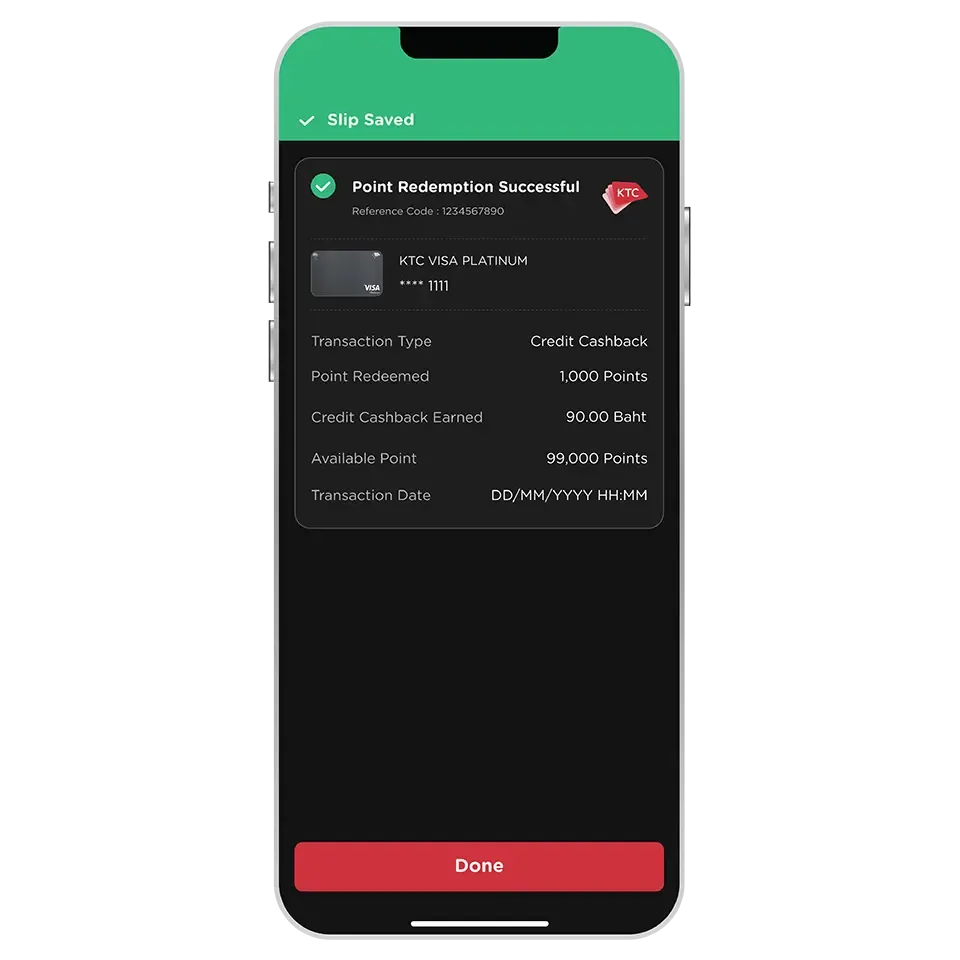 Point Redemption successful