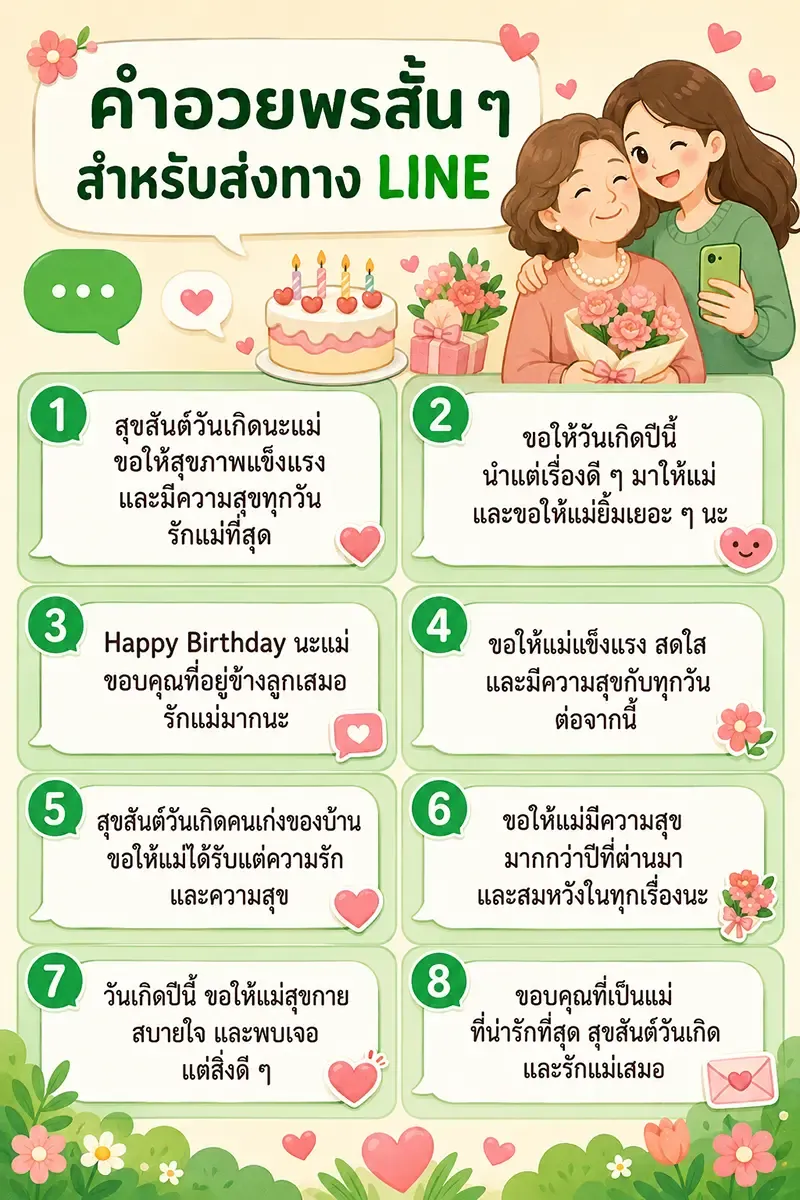 คำอวยพรวันเกิดแม่