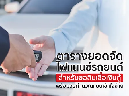 ตารางยอดจัดไฟแนนซ์รถยนต์สำหรับขอสินเชื่อเงินกู้ พร้อมวิธีคำนวณแบบเข้าใจง่าย