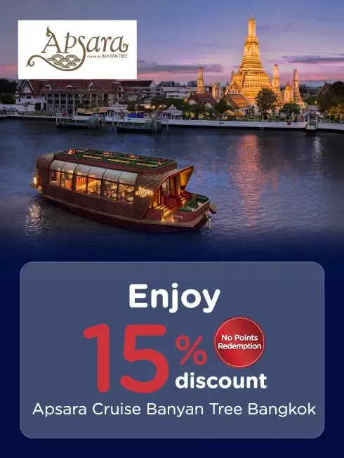 โปรโมชั่นเรืออัปสรา โดยโรงแรมบันยันทรี กรุงเทพ กับบัตรเครดิต KTC