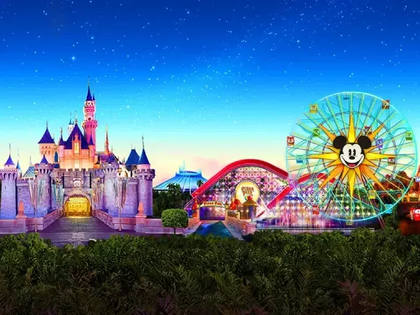 ปราสาทและชิงช้าสวรรค์ Disney California Adventure Park ปราสาทและชิงช้าสวรรค์ Disney California Adventure Park