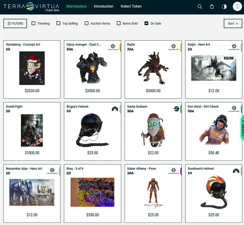 NFT collectibles Terra Virtua