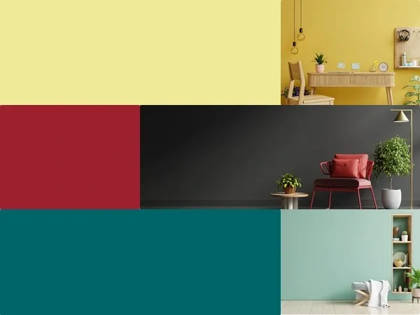 สีโทนเหลือง โทนแดง และโทนเขียวฟ้า