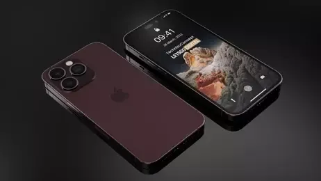 ภาพเรนเดอร์ iPhone 14 Pro สี Burgundy