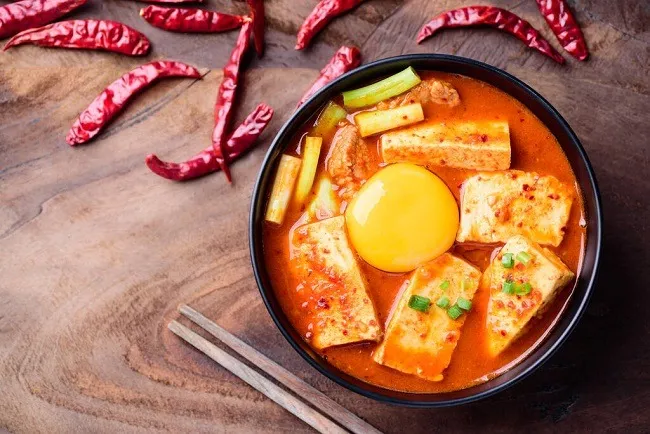 เมนูซุปกิมจิเต้าหู้อ่อน