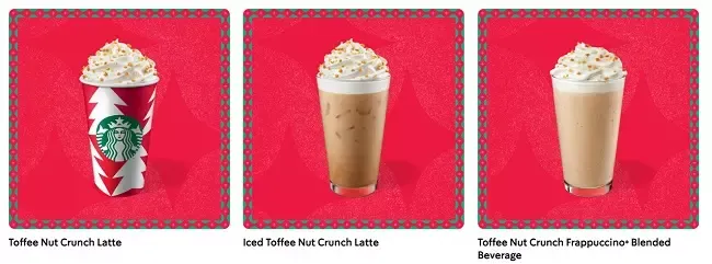 ทอฟฟี่ นัท ครั้นช์ ลาเต้, ไอซ์ ทอฟฟี่ นัท ครั้นช์ ลาเต้ และทอฟฟี่ นัท ครั้นช์ แฟรบปูชิโน่