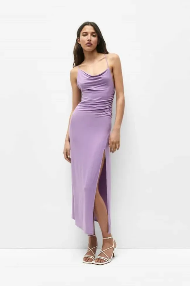 ชุดเดรส Midi สีม่วง