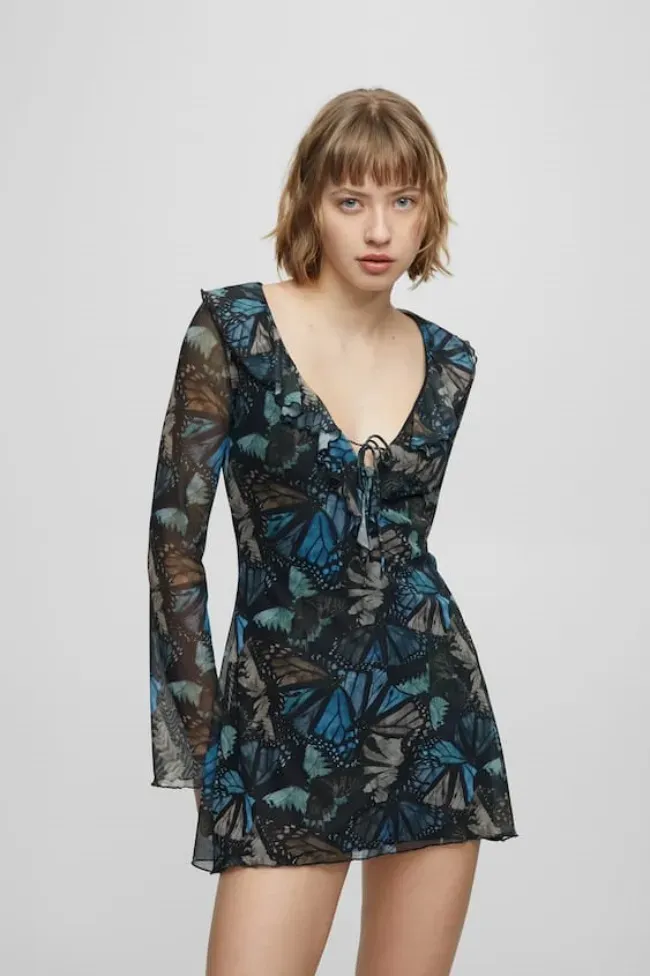 มินิเดรสลายผีเสื้อ