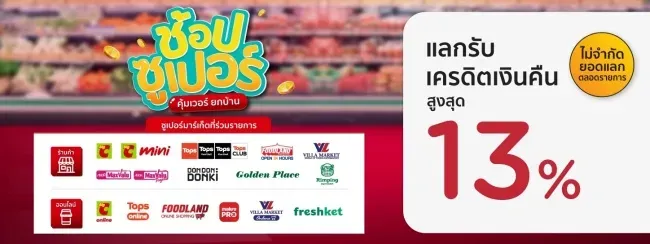 โปรโมชั่นช้อปสินค้าร้านค้าซูเปอร์มาร์เก็ต