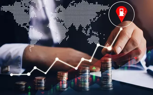 กราฟิกแสดงราคาน้ำมันที่เพิ่มสูงขึ้น กราฟิกแสดงราคาน้ำมันที่เพิ่มสูงขึ้น