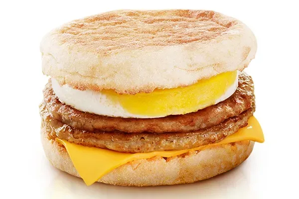 Double Sausage McMuffin with Egg Double Sausage McMuffin with Egg