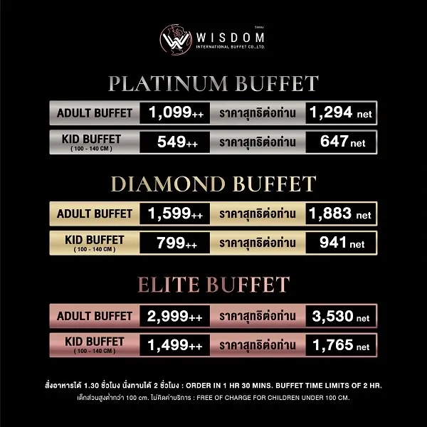 Wisdom Buffet ราคา Wisdom Buffet ราคา