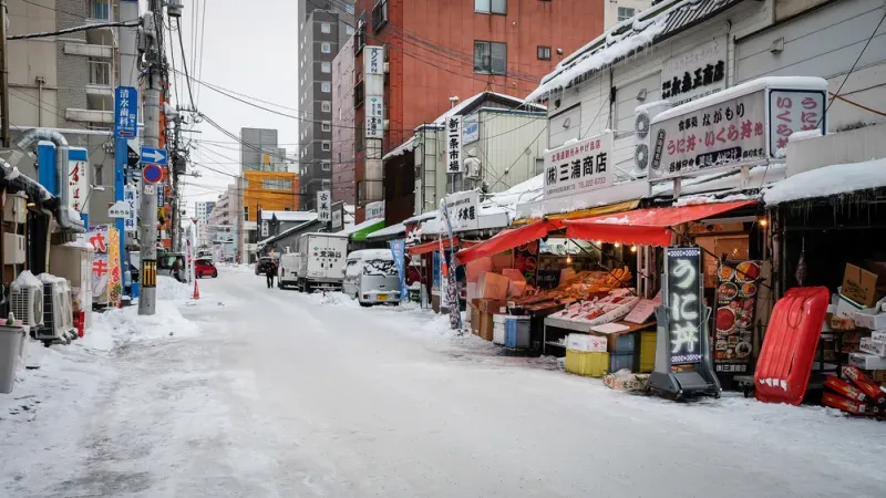 ตลาดปลานิโจ (Nijo Market) หน้าหนาว ตลาดปลานิโจ (Nijo Market) หน้าหนาว