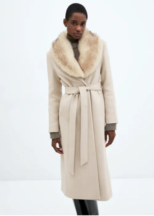 เสื้อโค้ทแบบยาว สไตล์เกาหลี ขนเฟอร์