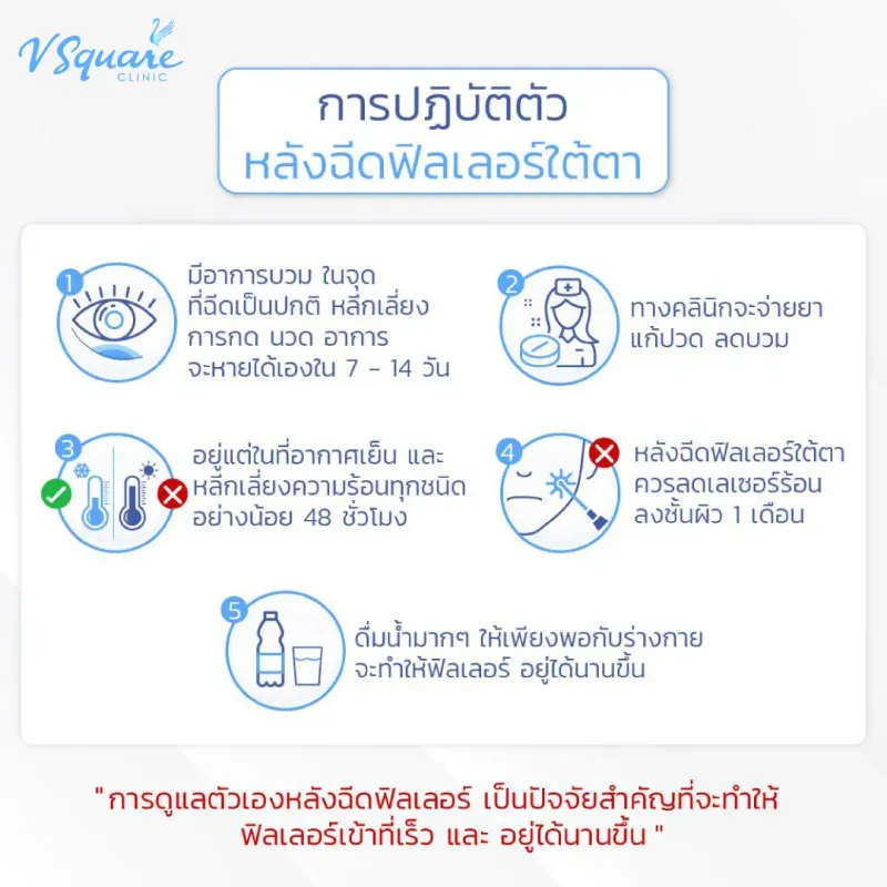 การดูแลตัวเองหลังฉีดฟิลเลอร์ใต้ตา