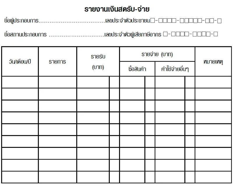 บัญชีรายรับ รายจ่าย บัญชีรายรับ รายจ่าย