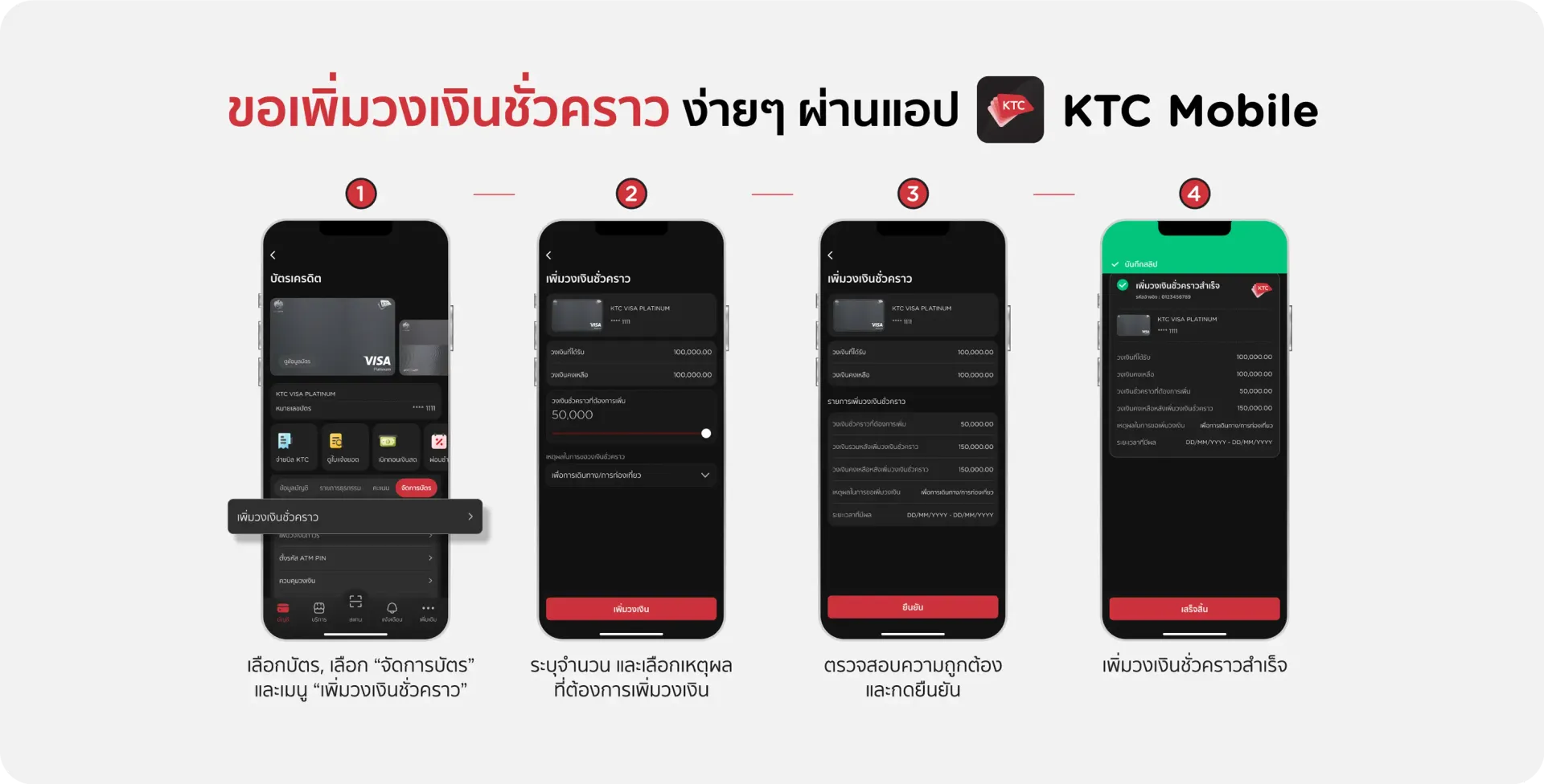 เพิ่มวงเงินบัตรเครดิต